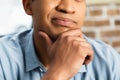 Cropped view of pensive african american Royalty Free Stock Photo