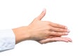 Cropped view of person gesturing signed language