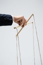 Cropped view of puppeteer in suit Royalty Free Stock Photo