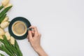 Cropped view of woman holding cup Royalty Free Stock Photo