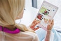 cropped view of woman shopping online with digital tablet