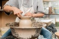 Cropped view of young female ceramicist Royalty Free Stock Photo