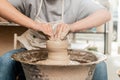 Cropped view of young female potter Royalty Free Stock Photo