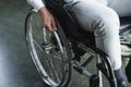 cropped view of young handicapped businessman Royalty Free Stock Photo