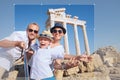 Cropping picture of positive young family for share in social ne Royalty Free Stock Photo