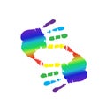 Cropping symbol made of multicolored hands and space for text