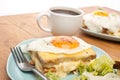 Croque Madame with Coffee Royalty Free Stock Photo