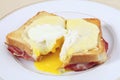 Croque madame cut open Royalty Free Stock Photo
