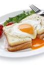 Croque madame , french ham and cheese sandwich wit Royalty Free Stock Photo