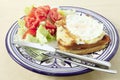 Croque madame plate with fried egg Royalty Free Stock Photo