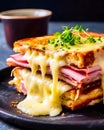 Croque Monsieur is a classic French grilled sandwich