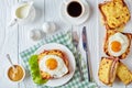 Croque monsieur and croque madame toasts Royalty Free Stock Photo