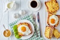 Croque monsieur and croque madame toasts