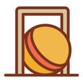 Croquet ball gate icon, outline style Royalty Free Stock Photo