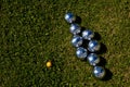 Silveer Croquet Bowling set bowls on a green lawn