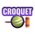 Croquet icon, cartoon style Royalty Free Stock Photo