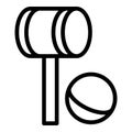 Croquet mallet ball icon, outline style Royalty Free Stock Photo