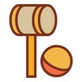 Croquet mallet ball icon, outline style Royalty Free Stock Photo