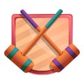 Croquet mallet icon, cartoon style Royalty Free Stock Photo