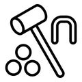 Croquet mallet icon, outline style Royalty Free Stock Photo