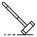 Croquet mallet icon, outline style Royalty Free Stock Photo