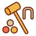 Croquet mallet icon, outline style Royalty Free Stock Photo