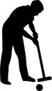 Croquet Player Silhouette Royalty Free Stock Photo