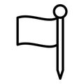 Croquet red flag icon, outline style Royalty Free Stock Photo