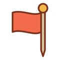 Croquet red flag icon, outline style Royalty Free Stock Photo