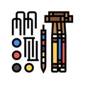 croquet set game color icon vector illustration Royalty Free Stock Photo
