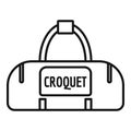 Croquet sport bag icon, outline style Royalty Free Stock Photo