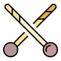 Croquet sport icon color outline vector Royalty Free Stock Photo