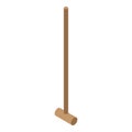 Croquet wood mallet icon, isometric style