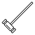 Croquet wood mallet icon, outline style