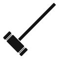 Croquet wood mallet icon, simple style