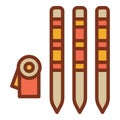 Croquet wood sticks icon, outline style