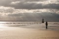 Crosby beach in Liverpool, with iron sculpture