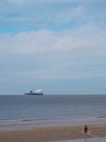 Scene at Crosby beach in north Liverpool UK