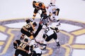 Crosby and Krejci face-off (NHL Hockey) Royalty Free Stock Photo