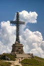 Tourists visiting Heroes Cross on Caraiman peak