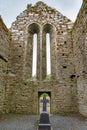 Cross in Abbey Ruins Royalty Free Stock Photo