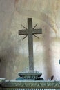 Cross on the altar of St. Three Kings in the church of Our Lady of the Snows in Volavje, Croatia Royalty Free Stock Photo