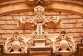 Cross Angel Statues Monastery Montserrat Spain