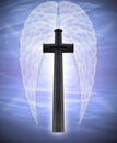 Cross and angel wings Royalty Free Stock Photo