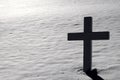 Cross at Arlington Cemetery in Winter Royalty Free Stock Photo