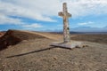 Cross in Atacama desert in memory of the pope Juan Pablo the Second visit near San Pedro de Atacama, Chile.