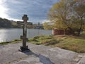 Cross on the banks of the Southern Bug River in Vinnitsa