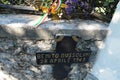 A cross with benito mussolini`s name