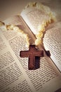 Cross on the Bible Royalty Free Stock Photo