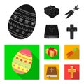 Cross, bible, gift and carrots.Easter set collection icons in black,flat style vector symbol stock illustration web.